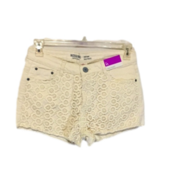 Mossimo Cream Crochet High Waist Shorts - Picture 1 of 11